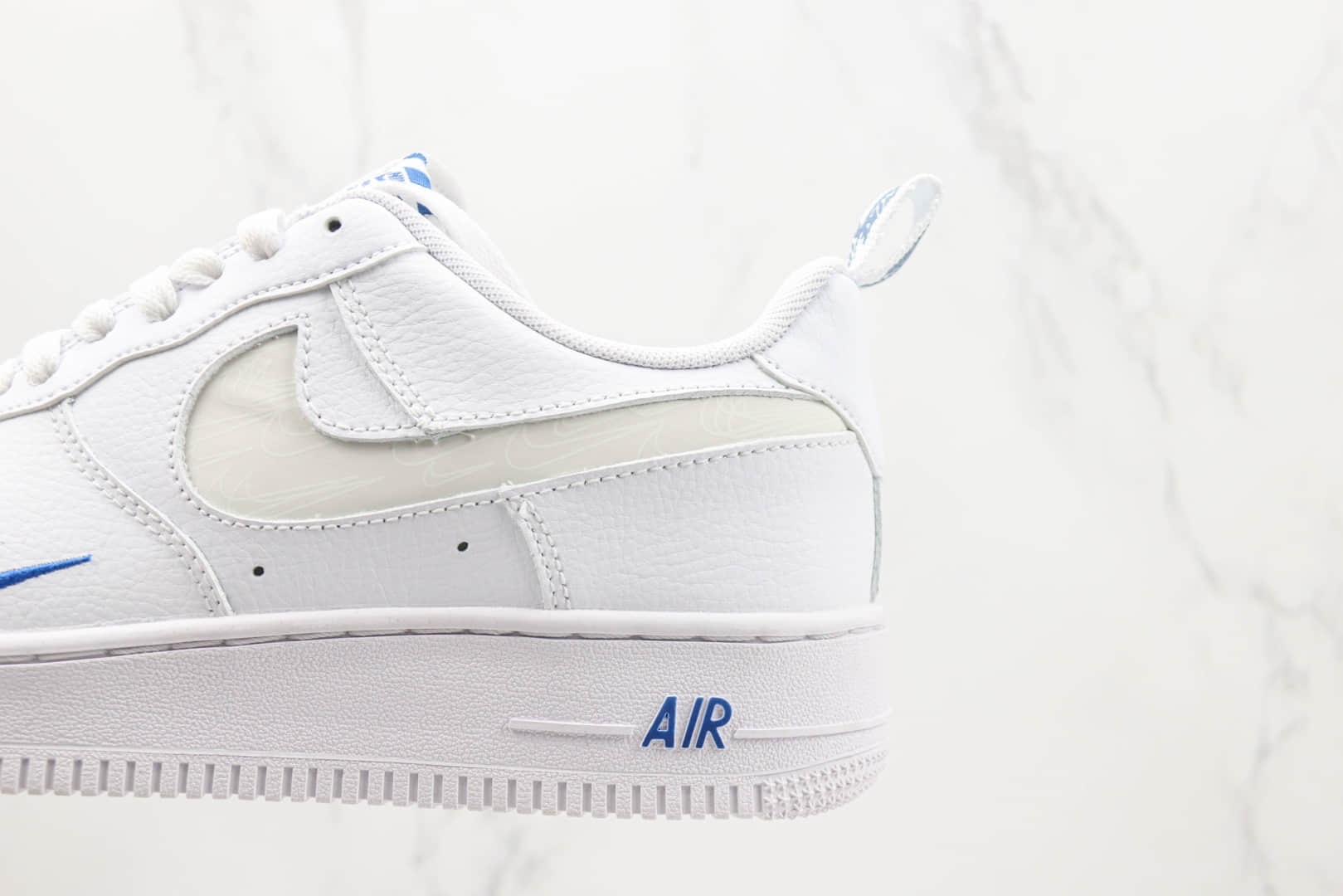 耐克Nike Air Force 1纯原版本低帮空军一号白蓝镂空大勾板鞋 莆田天花板AF1系列 货号：FB8971-100