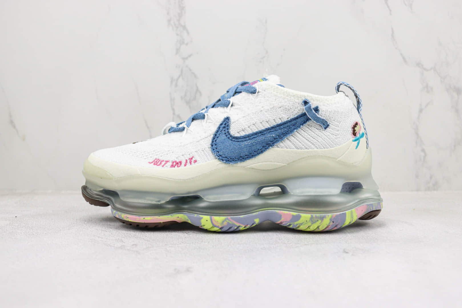 耐克Nike Air Max Scorpion FK纯原版本白蓝色大气垫跑鞋 莆田耐克工厂 货号：FJ7736-141