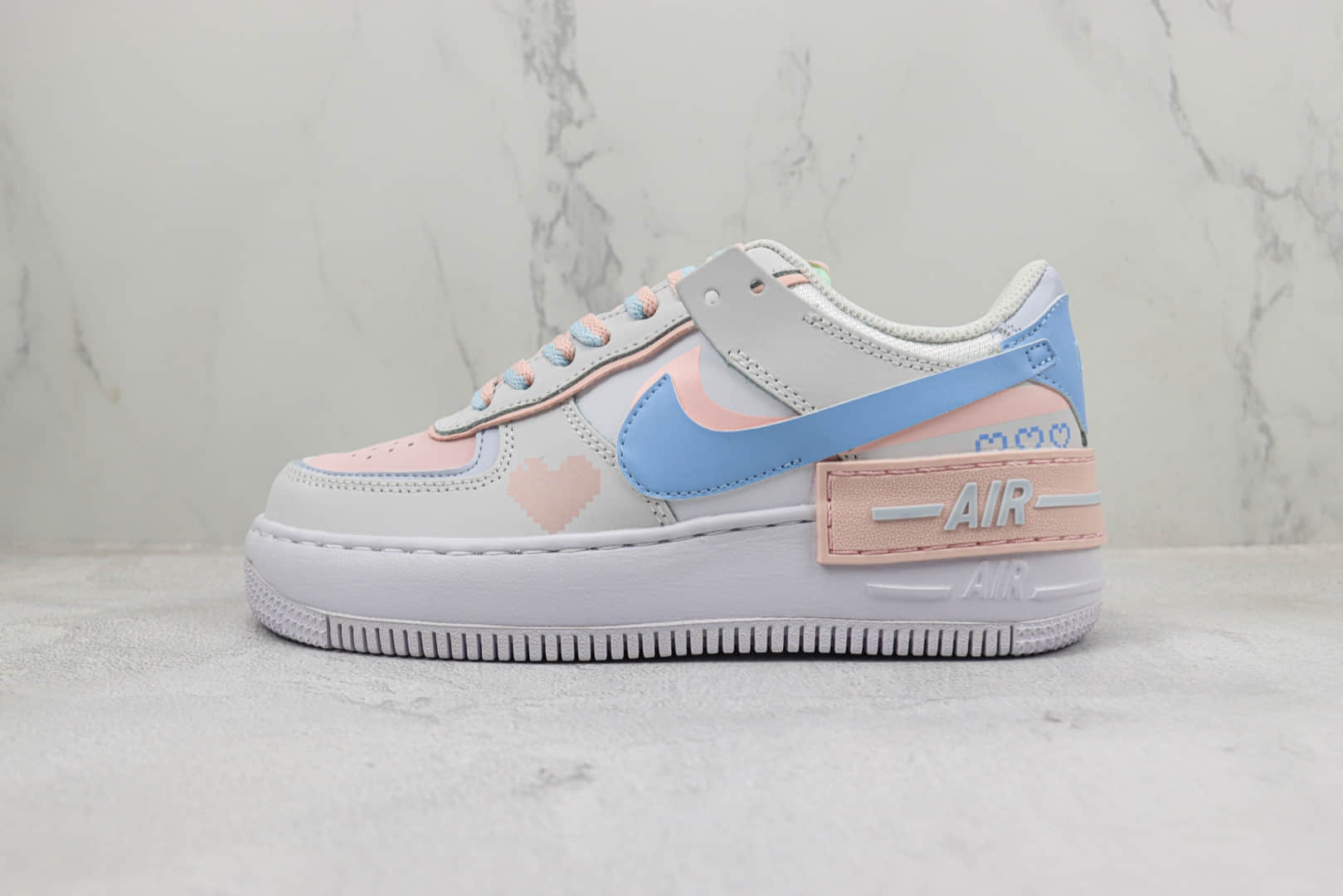 耐克Nike Air Force 1 '07 Low纯原版本低帮空军一号马卡龙情人节爱心配色板鞋 莆田空军一号全系列 货号：CI0919117