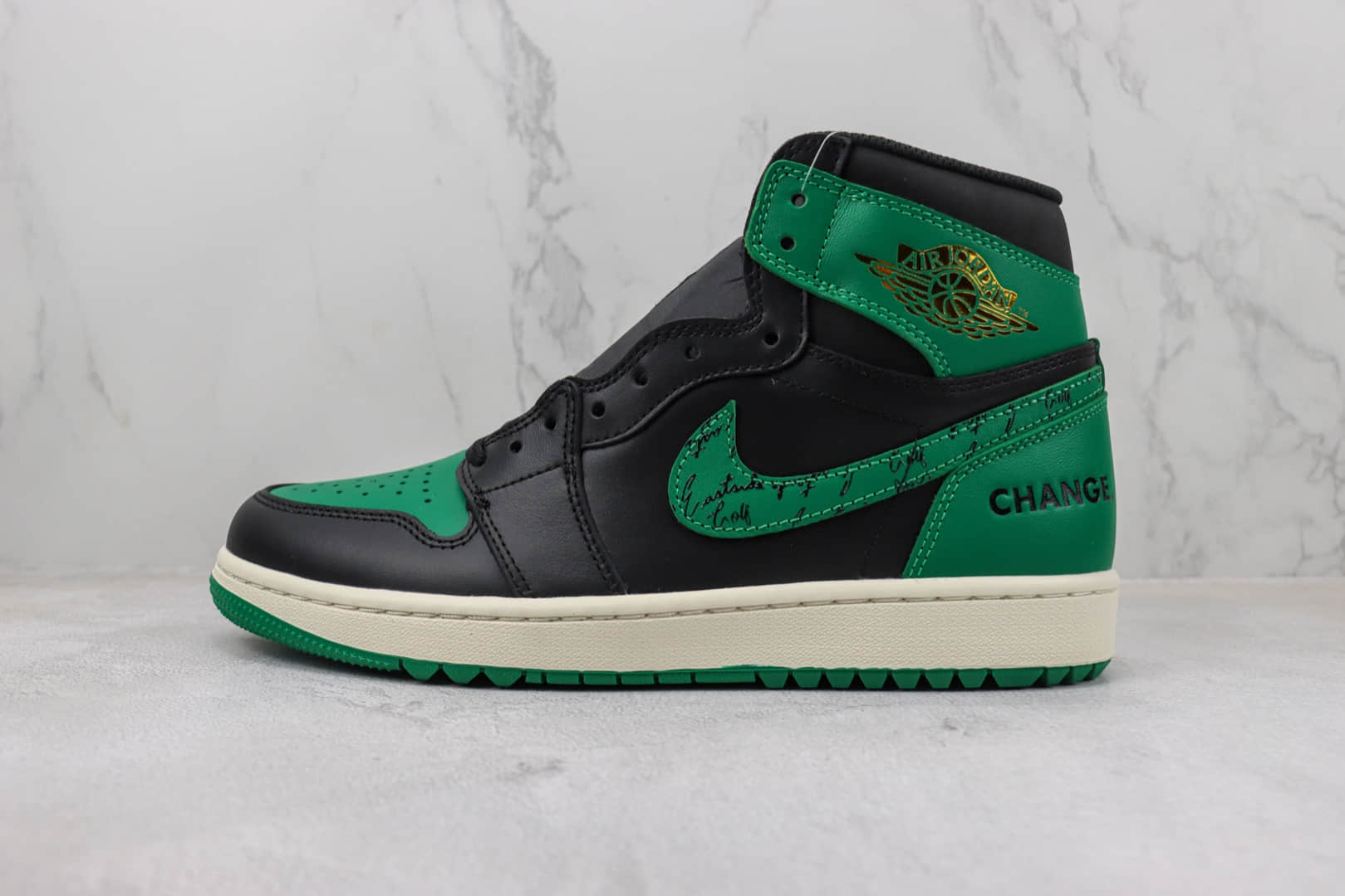 乔丹Eastside Golf x Air Jordan 1 High Golf “1961”纯原版本高帮AJ1黑绿色高尔夫联名篮球鞋 莆田天花板AJ1系列 货号：FJ0849-001