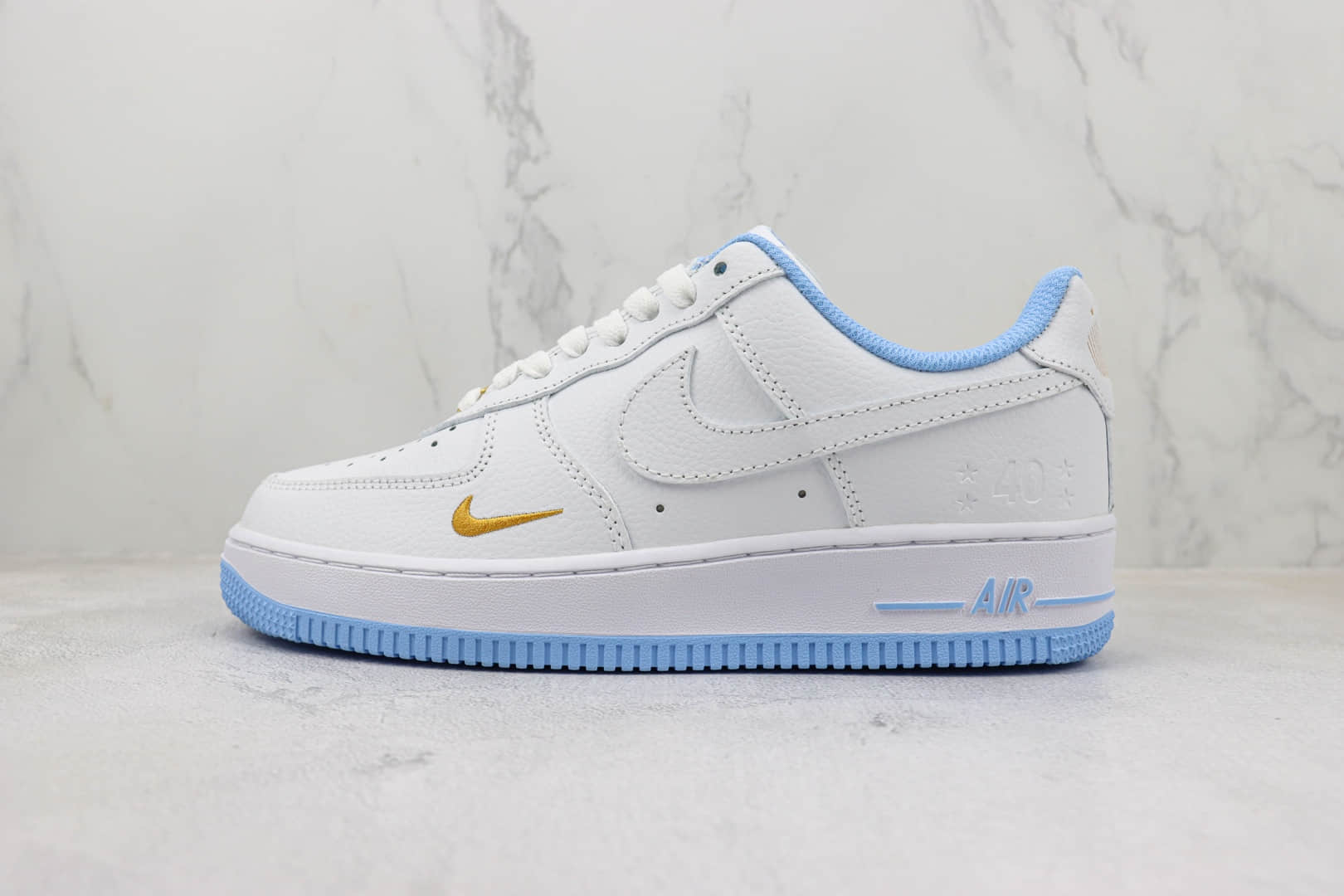 耐克Nike Air Force 1 Low纯原版本空军一号低帮AF1白蓝色40周年纪念板鞋 莆田天花板AF1 货号：DD1225-003