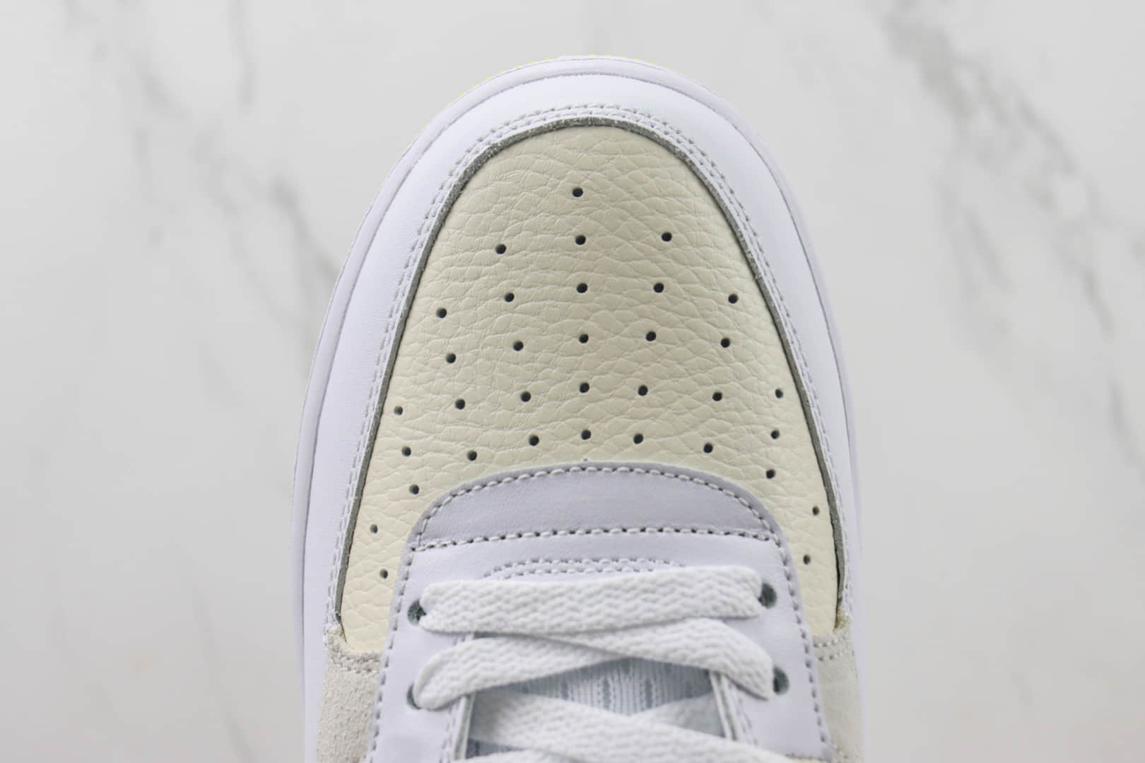 耐克Nike Air Force 1 Low纯原版本空军一号低帮奶油白黄拼接板鞋 莆田天花板AF1 货号：FQ0709-100