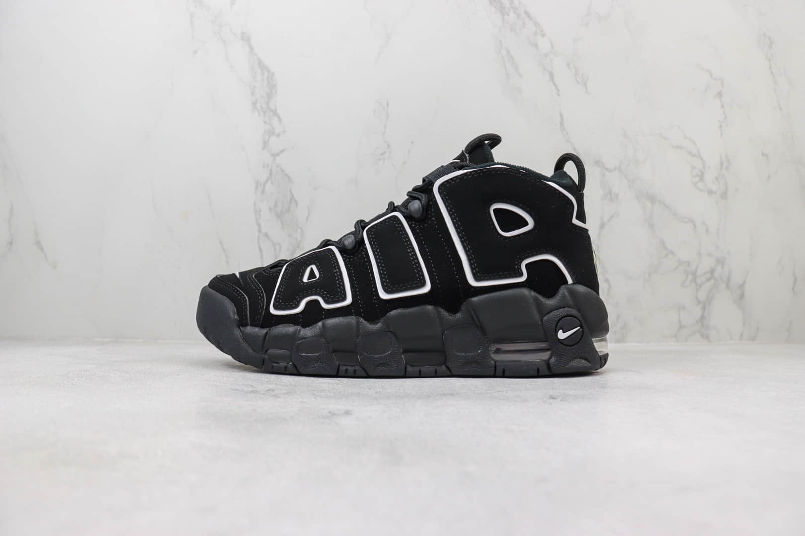耐克Nike Air More Uptempo纯原版本皮蓬大AIR黑色复古篮球鞋 莆田耐克工厂 货号：414962-002