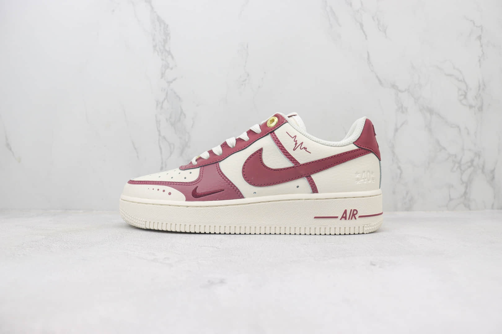 耐克Nike Air Force 1 Low纯原版本空军一号低帮AF1白酒红40周年板鞋 莆田复刻耐克 货号：DQ7582-103