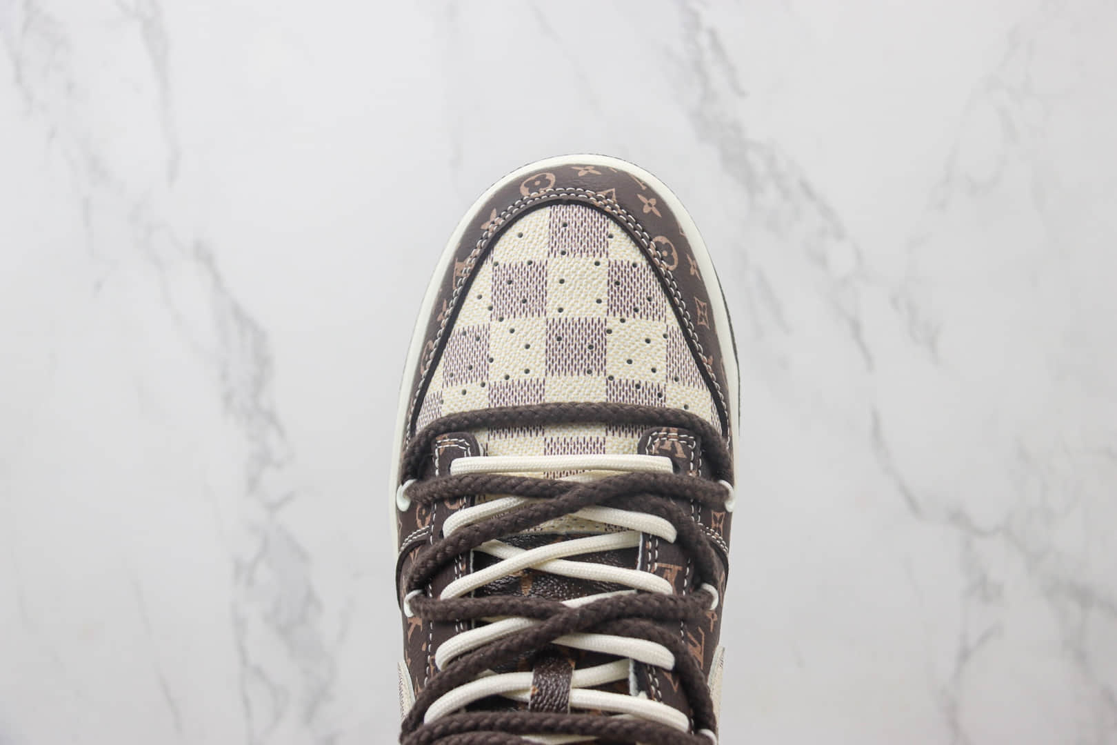 耐克Nike Dunk Low纯原版本LV联名Dunk绑带解构板鞋 莆田耐克代理 货号：FC1688-156