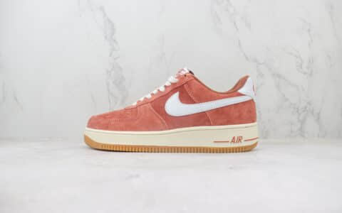 耐克Nike Air Force 1 Low纯原版本空军一号低帮AF1红棕麂皮板鞋 莆田耐克工厂 货号：AV0383-221