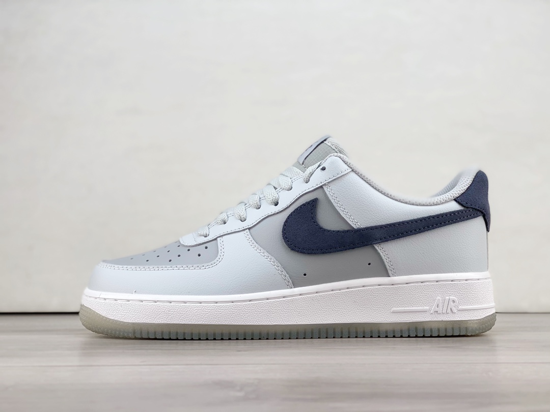 耐克Nike Air Force 1'07 Low纯原版本空军一号低帮AF1浅烟灰深灰勾板鞋 莆田耐克工厂 货号：FJ4170-001