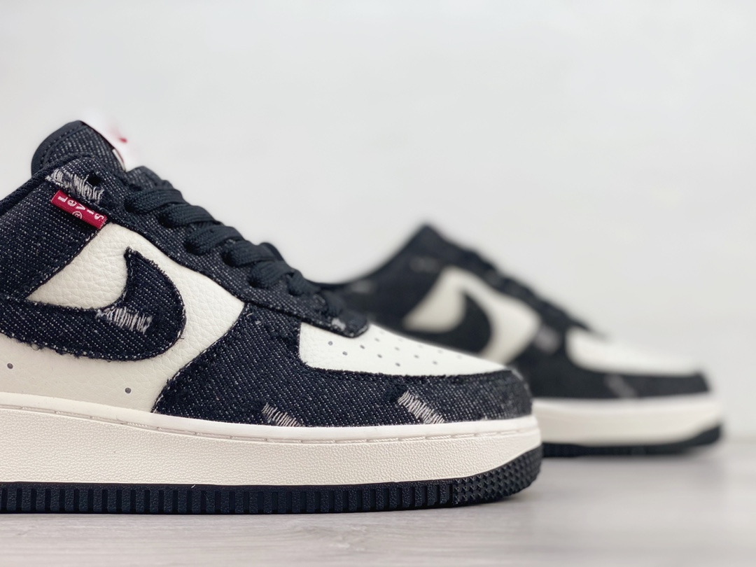 耐克Levi's x Nike Air Force 1'07 Low纯原版本李维斯联名AF1空军一号黑白牛仔低帮板鞋 莆田耐克工厂 货号：CT5698-567