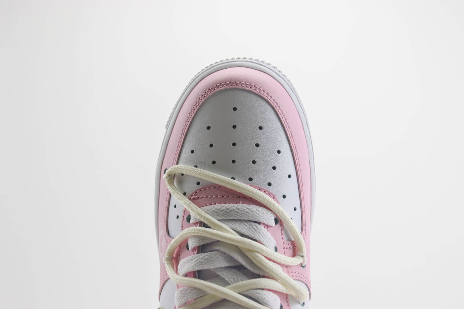 耐克Nike Air Force 1 Low纯原版本空军一号AF1白绿粉解构绑带板鞋 莆田耐克货源 货号：VV1998-013