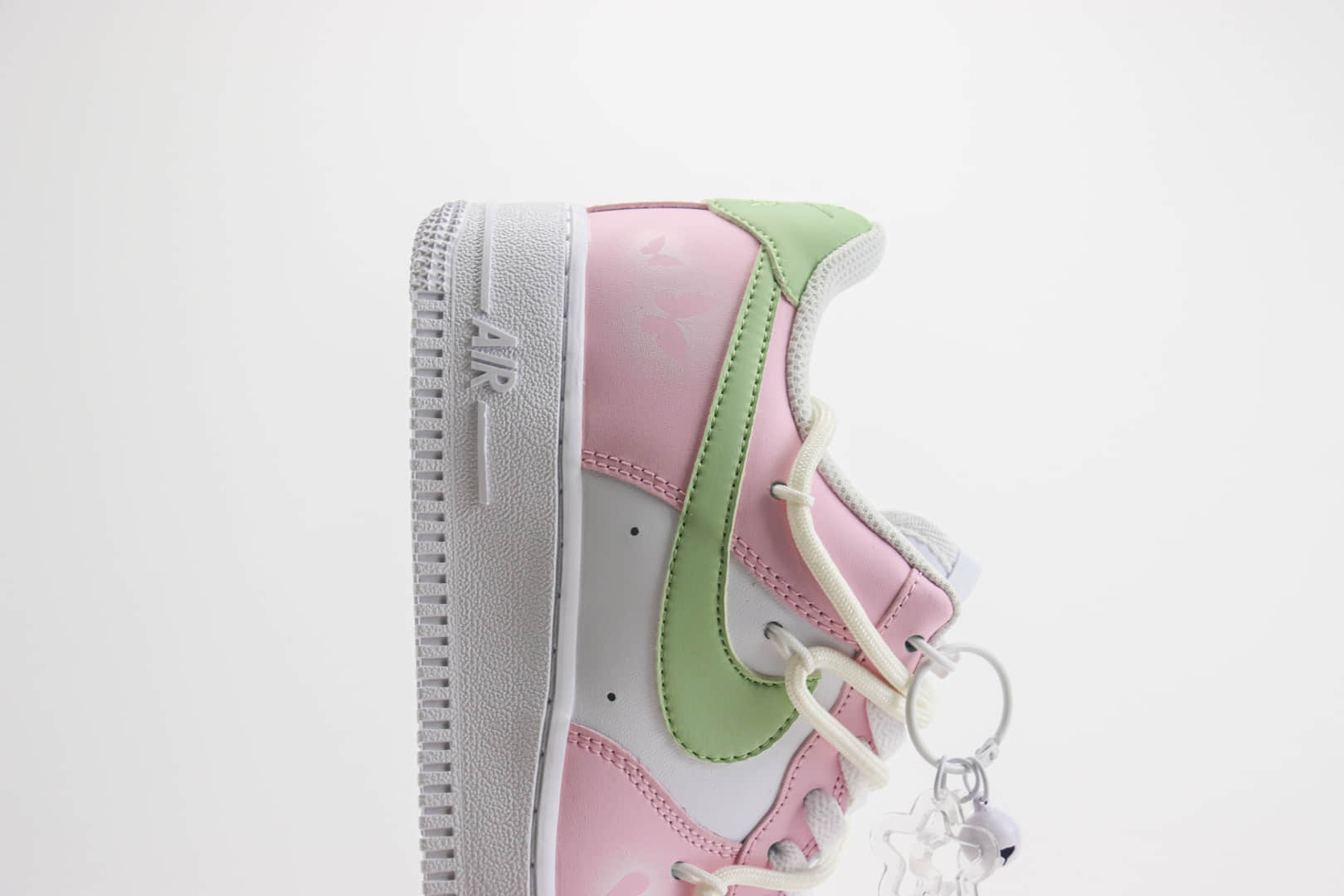 耐克Nike Air Force 1 Low纯原版本空军一号AF1白绿粉解构绑带板鞋 莆田耐克货源 货号：VV1998-013