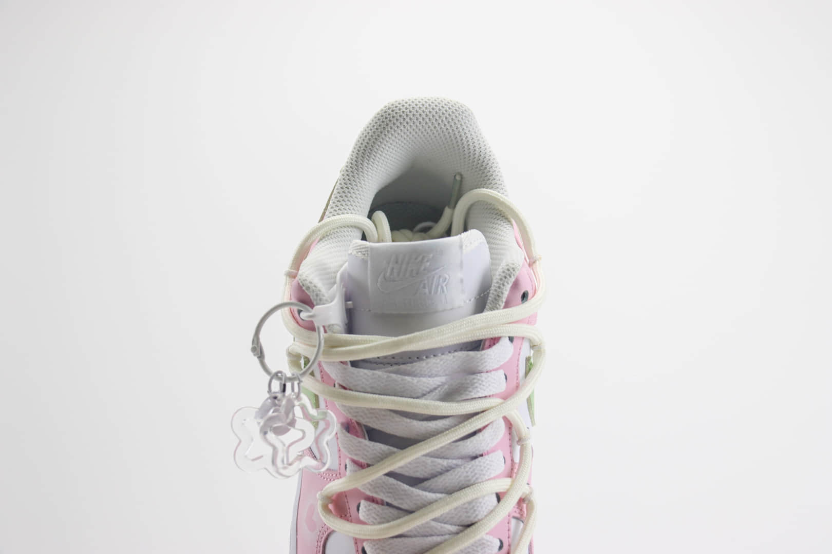 耐克Nike Air Force 1 Low纯原版本空军一号AF1白绿粉解构绑带板鞋 莆田耐克货源 货号：VV1998-013