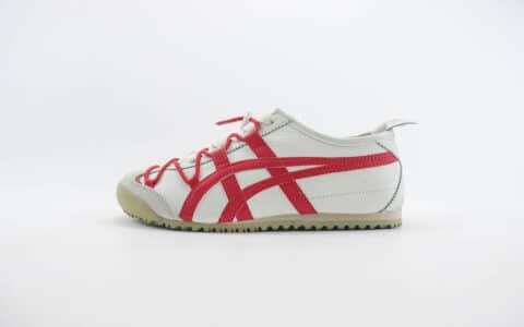 亚瑟士Onitsuka Tiger MEXICO 66纯原版本鬼冢虎龙年限定白红色龙吟虎啸绑带解构训练鞋 莆田亚瑟士货源 货号：1183C216-100