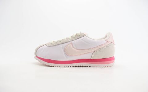 耐克Nike Classic Cortez Leather纯原版本阿甘系列白灰粉复古初代慢跑鞋 莆田耐克货源 货号：HF6410-666