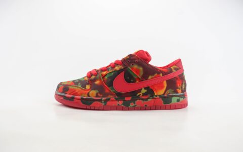 耐克The Wizard of Oz x Nike SB Dunk Low纯原版本低帮SB Dunk迷彩红花卉撕撕乐滑板板鞋 莆田天花板Dunk 货号：FZ1291-600