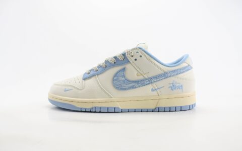 耐克Stussy x Nike SB Dunk Low纯原版本斯图西联名SB Dunk白红鬼脸板鞋 莆田耐克工厂 货号：KK1333-031