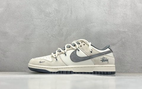 耐克Stussy x Nike SB Dunk Low纯原版本斯图西联名SB Dunk绑带猪八灰勾低帮板鞋 莆田耐克货源 货号：DM6868-093